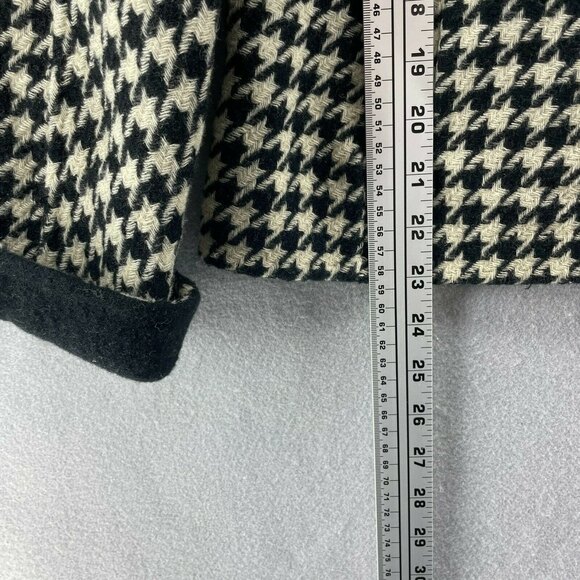 Talbots Wool Houndstooth Knit Jacket Womens Large Coat Sweater Career Dogtooth - Picture 7 of 9